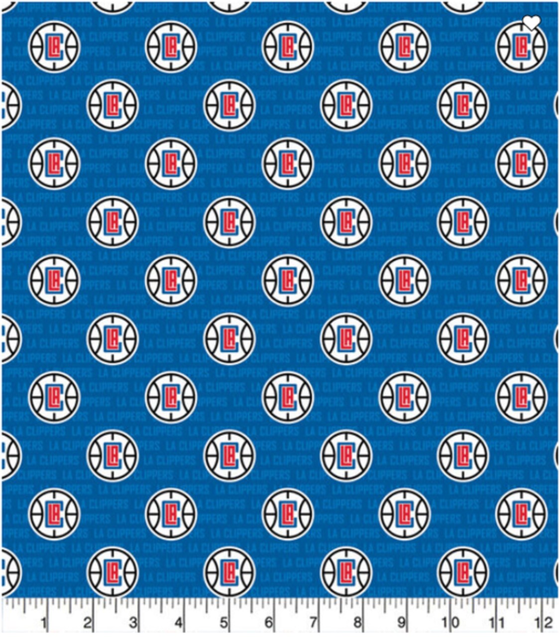 NBA Licensed Los Angeles Clippers Ditsy City Print Cotton Fabric by the Yard